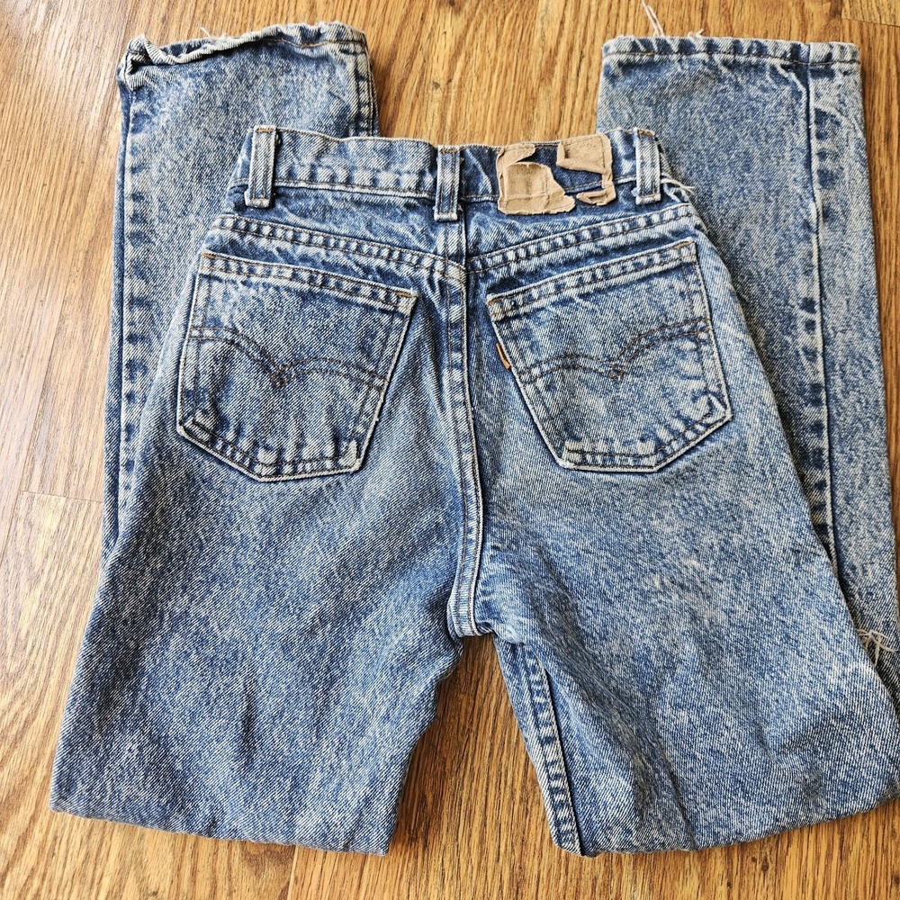 Vintage Kids Youth Slim Fit Regular Levi's Jean Size 12 Orange Tab Denim USA